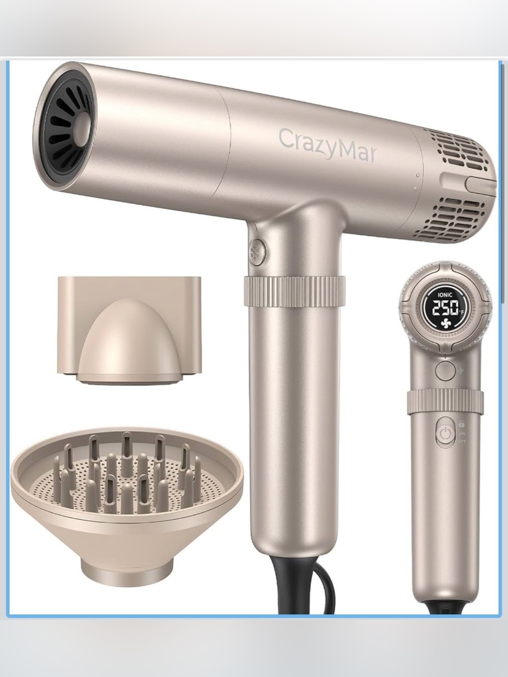 Ionic Hair Dryer – Champagne